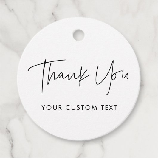 Moderne, minimalistische bruiloft bedankjes labels (Voorkant)