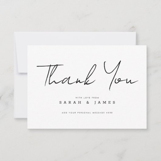 Moderne minimalistische bruiloft bedankt (Voorkant)