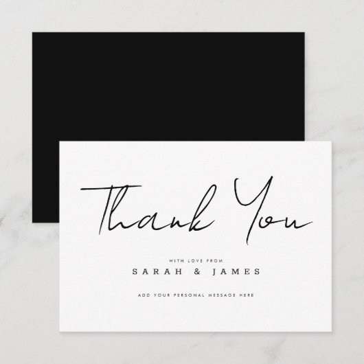 Moderne minimalistische bruiloft bedankt (Voorkant / Achterkant)