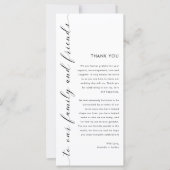 Moderne minimalistische bruiloft Bedankt Opmerking (Voorkant)