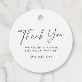 Moderne minimalistische bruiloft Bedankt Ronde Bedankjes Labels (Voorkant)