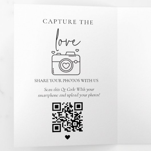 Moderne minimalistische bruiloft Bedankt tafel Num Drieluik Wenskaart (Binnenzijde eerst)