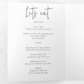 Moderne minimalistische bruiloft Bedankt tafel Num Drieluik Wenskaart (Binnenzijde eerst)