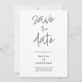 Moderne minimalistische bruiloft bespaart datum (Voorkant)
