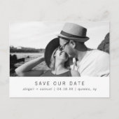 Moderne minimalistische bruiloft bespaart datum aankondigingskaart (Voorkant)
