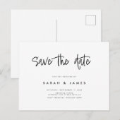 Moderne minimalistische bruiloft bespaart datum aankondigingskaart (Voorkant / Achterkant)
