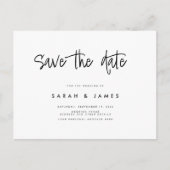 Moderne minimalistische bruiloft bespaart datum aankondigingskaart (Voorkant)