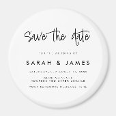 Moderne minimalistische bruiloft bespaart datum magneet (Voorkant)