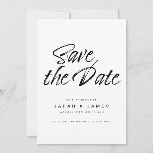 Moderne minimalistische bruiloft bespaart datum save the date (Voorkant)