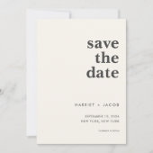 Moderne minimalistische bruiloft bespaart datum save the date (Voorkant)