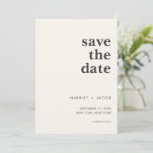 Moderne minimalistische bruiloft bespaart datum save the date (Staand voorkant)