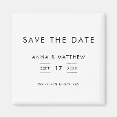 Moderne minimalistische bruiloft bespaart de datum magneet (Voorkant)