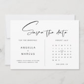 Moderne minimalistische bruiloft bespaart de datum save the date (Voorkant)