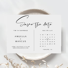 Moderne minimalistische bruiloft bespaart de datum save the date