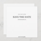 Moderne minimalistische bruiloft bespaart de datum save the date (Voorkant / Achterkant)