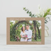 Moderne minimalistische bruiloft Beste dag ooit Kr Bedankkaart (Staand voorkant)