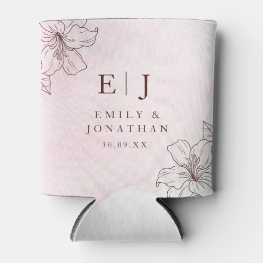 Moderne minimalistische bruiloft blikjeskoeler (Voorkant)