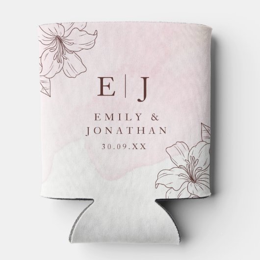 Moderne minimalistische bruiloft blikjeskoeler (Achterkant)