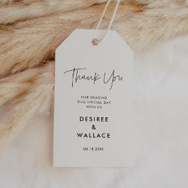 Moderne, minimalistische bruiloft cadeaubonnen lab cadeaulabel