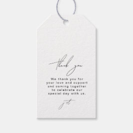 Moderne minimalistische bruiloft cadeaulabel