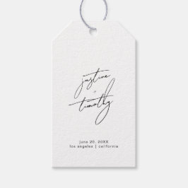 Moderne minimalistische bruiloft cadeaulabel