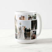 Moderne minimalistische bruiloft collage koffiemok (Voorkant rechts)