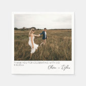 Moderne minimalistische bruiloft dank u aangepaste servet (Voorkant)