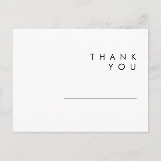 Moderne minimalistische bruiloft Dank u Briefkaart (Voorkant)
