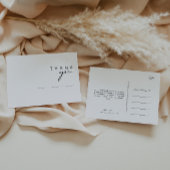 Moderne minimalistische bruiloft Dank u Briefkaart