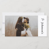 Moderne minimalistische bruiloft dank u fotokaart bedankkaart (Achterkant)