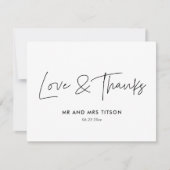 Moderne minimalistische bruiloft dank u kaart (Voorkant)