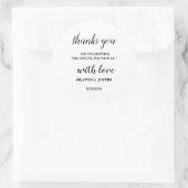 Moderne minimalistische bruiloft dank u klassieke ronde sticker (Tas)