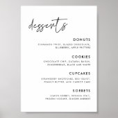 Moderne minimalistische bruiloft Dessert Bar teken Poster (Voorkant)