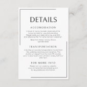 Moderne minimalistische bruiloft - details informatiekaartje (Voorkant)