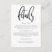 Moderne minimalistische bruiloft - details informatiekaartje (Voorkant)