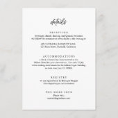 Moderne minimalistische bruiloft - details informatiekaartje (Voorkant)