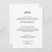 Moderne minimalistische bruiloft - details informatiekaartje (Voorkant / Achterkant)
