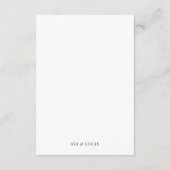 Moderne minimalistische bruiloft - details informatiekaartje (Achterkant)