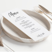 Moderne minimalistische bruiloft diner menu Kaarte