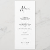 Moderne minimalistische bruiloft drie gangen diner menu (Voorkant)