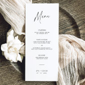 Moderne minimalistische bruiloft drie gangen diner menu