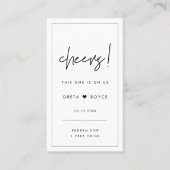 Moderne minimalistische bruiloft drink ticket (Voorkant)