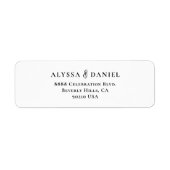 Moderne minimalistische bruiloft Eenvoudig retoura Etiket (Voorkant)