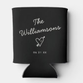 Moderne minimalistische bruiloft eenvoudige achter blikjeskoeler (Achterkant)