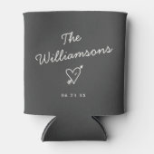 Moderne minimalistische bruiloft eenvoudige achter blikjeskoeler (Voorkant)