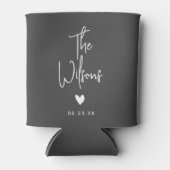 Moderne minimalistische bruiloft elegante achterna blikjeskoeler (Voorkant)