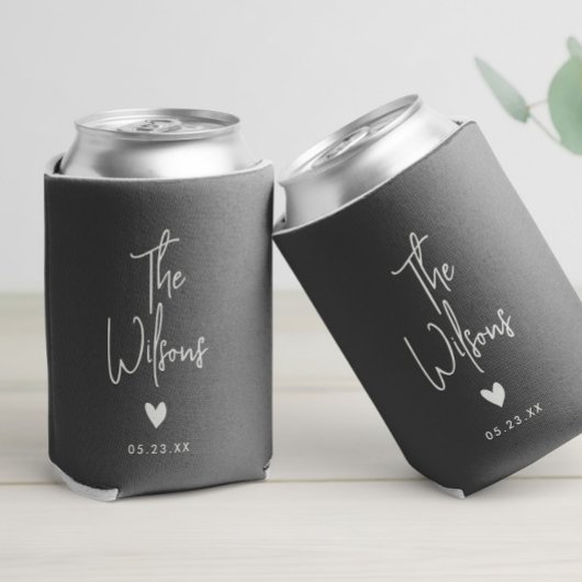 Moderne minimalistische bruiloft elegante achterna blikjeskoeler