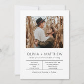 Moderne minimalistische bruiloft | Elegante eenvou Kaart (Voorkant)