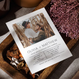 Moderne minimalistische bruiloft | Elegante eenvou Kaart