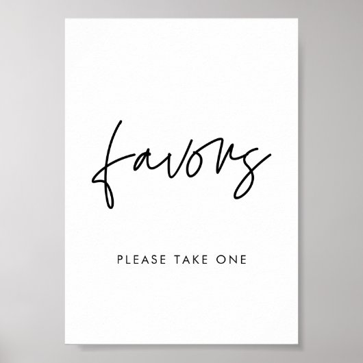 Moderne minimalistische bruiloft Favors teken Poster (Voorkant)
